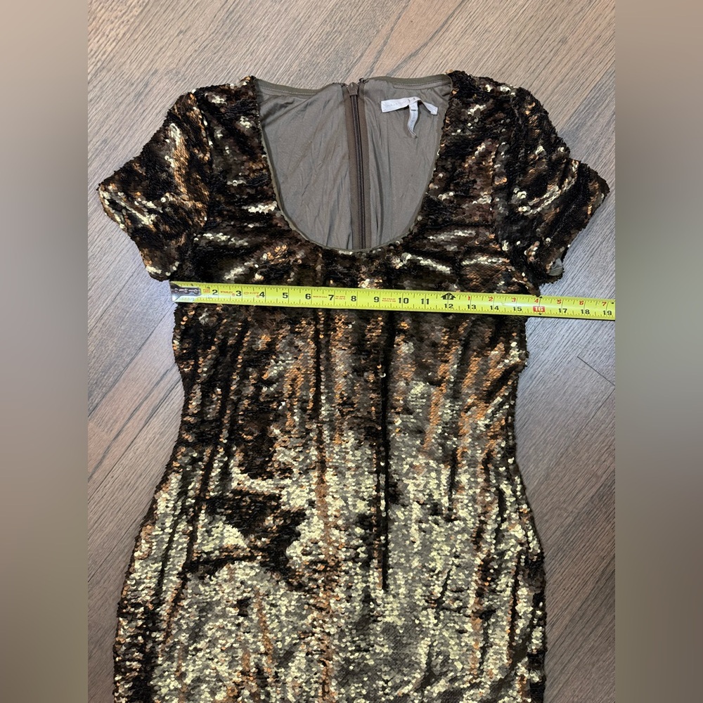Halston Heritage Gold and Black Sequin Dress-Size 8 - Picture 8 of 8